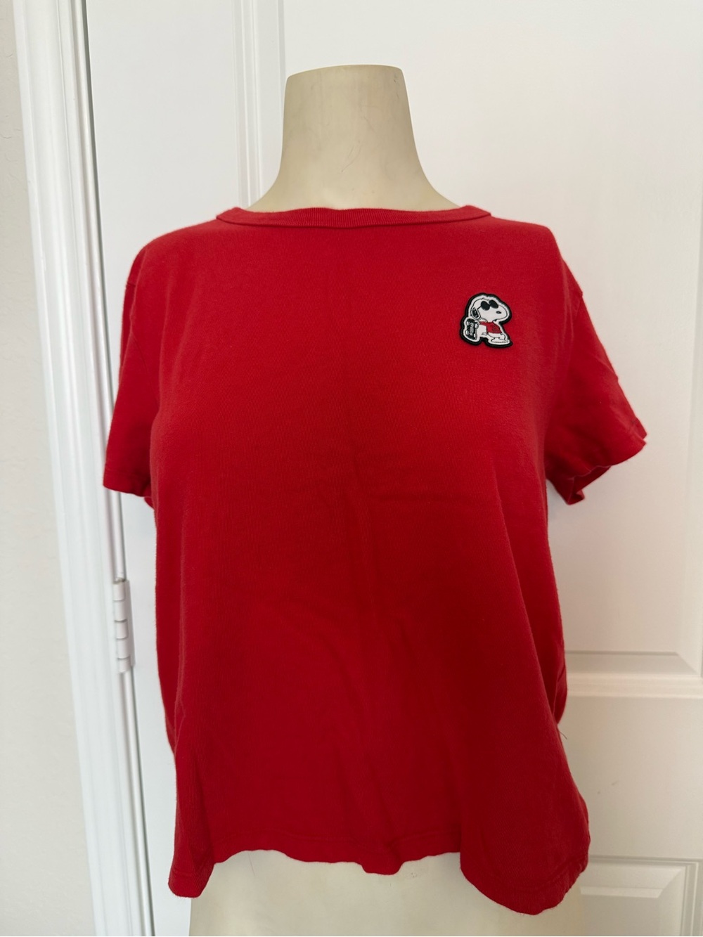 Vans x Peanuts 100% Cotton Red Patch Crop Top